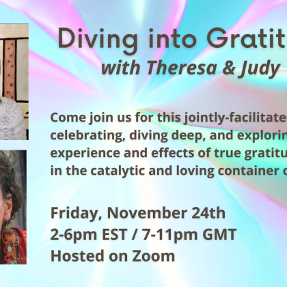 Judy Koons - Diving into Gratitude, with Theresa and Judy.