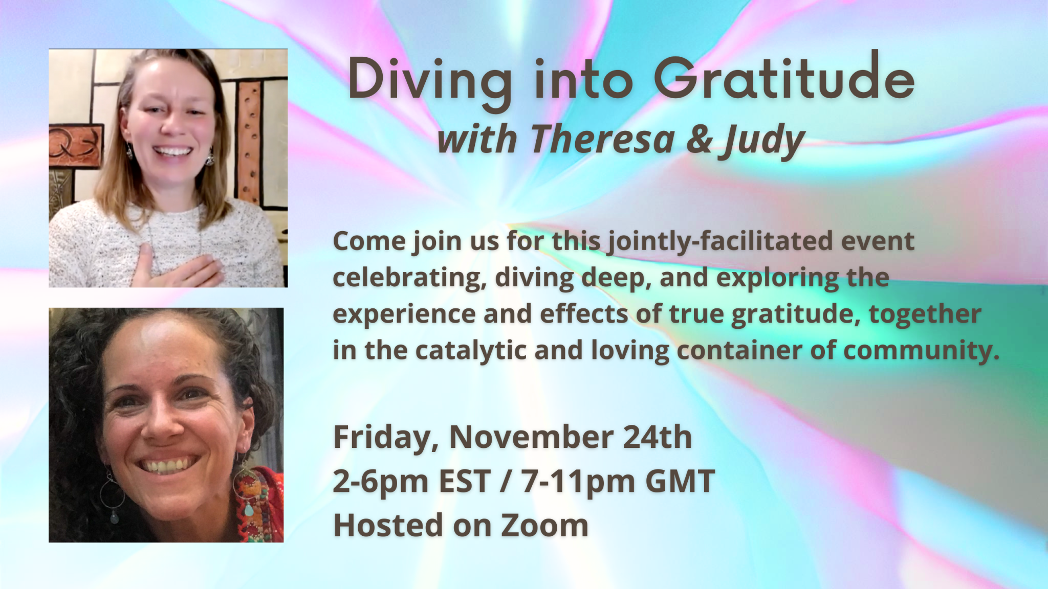 Judy Koons - Diving into Gratitude, with Theresa and Judy.